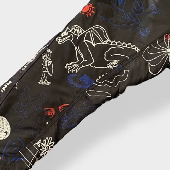 Nike Graffiti Print NSW Logo Full Zip Black Bomber Jacket Mens size Small New - Picture 3 of 12